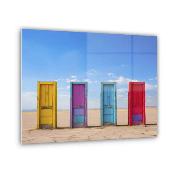 Quadro "Where?": Porte nel Deserto su Vetro