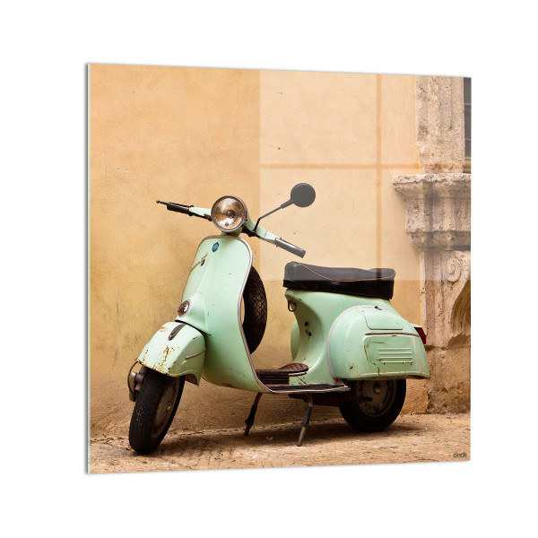 Quadro "Vespa 50": Icona Vintage su Vetro