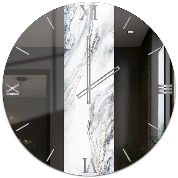 Orologio specchio fascia centrale argento
