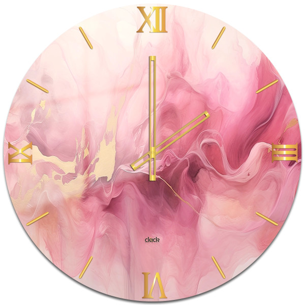 Orologio Aura: Nebulosa Rosa con Accenti Dorati