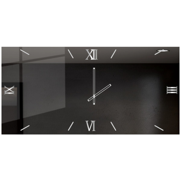 Orologio rettangolare specchio orizzontale semplice argento