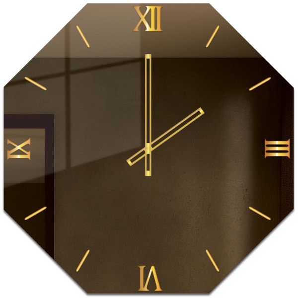 Orologio specchio ottagonale oro 70cm