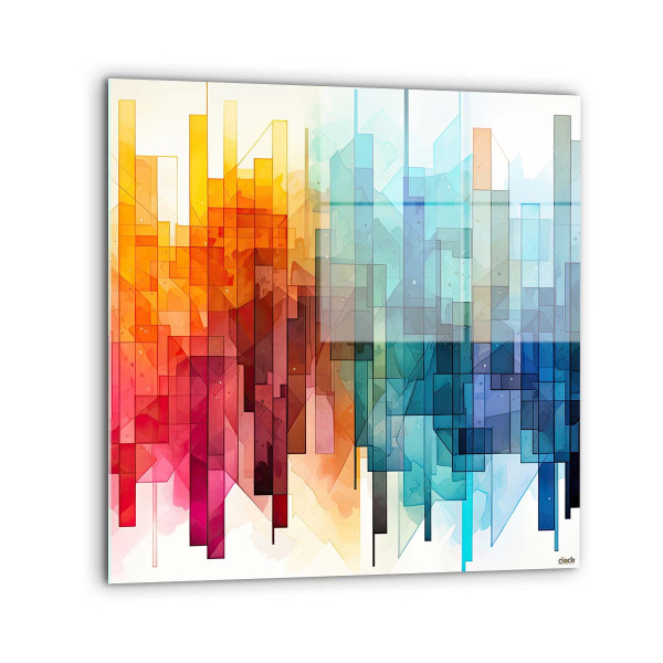 Quadro "Definito": Esplosione Astratta di Colori su Vetro