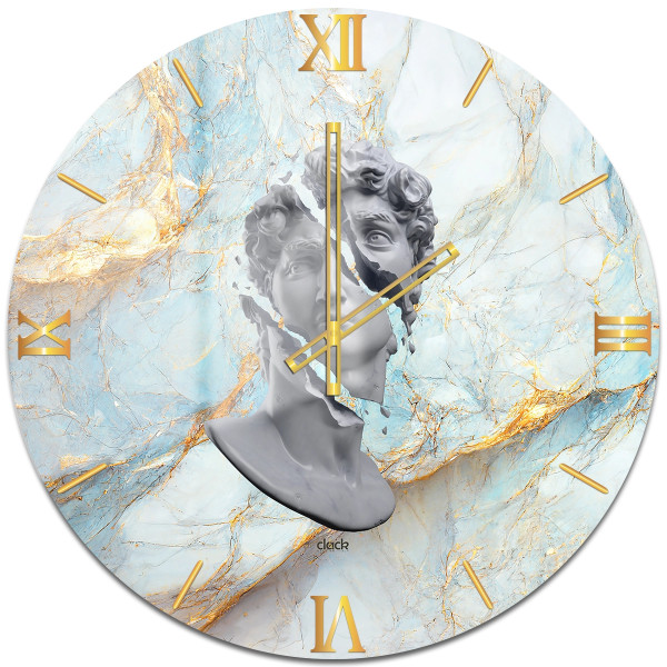 Classico Moderno: Orologio da Parete con Elementi di Arte Classica e Marmo Azzurro