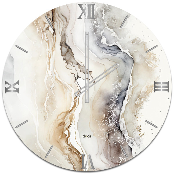 Orologio Crystal: Raffinatezza in Marmo con Sfumature Argento Bronzo