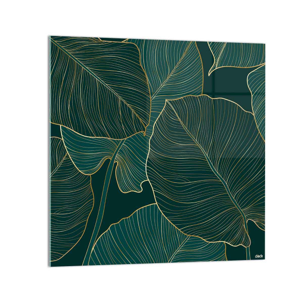 Quadro "Leaves": Eleganza Naturale delle Foglie su Vetro