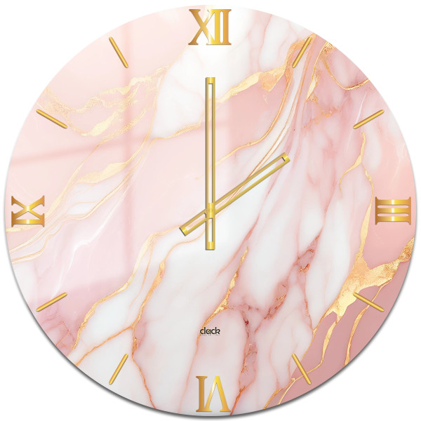 Orologio Golden Pink: Marmo Rosa e Dettagli Dorati